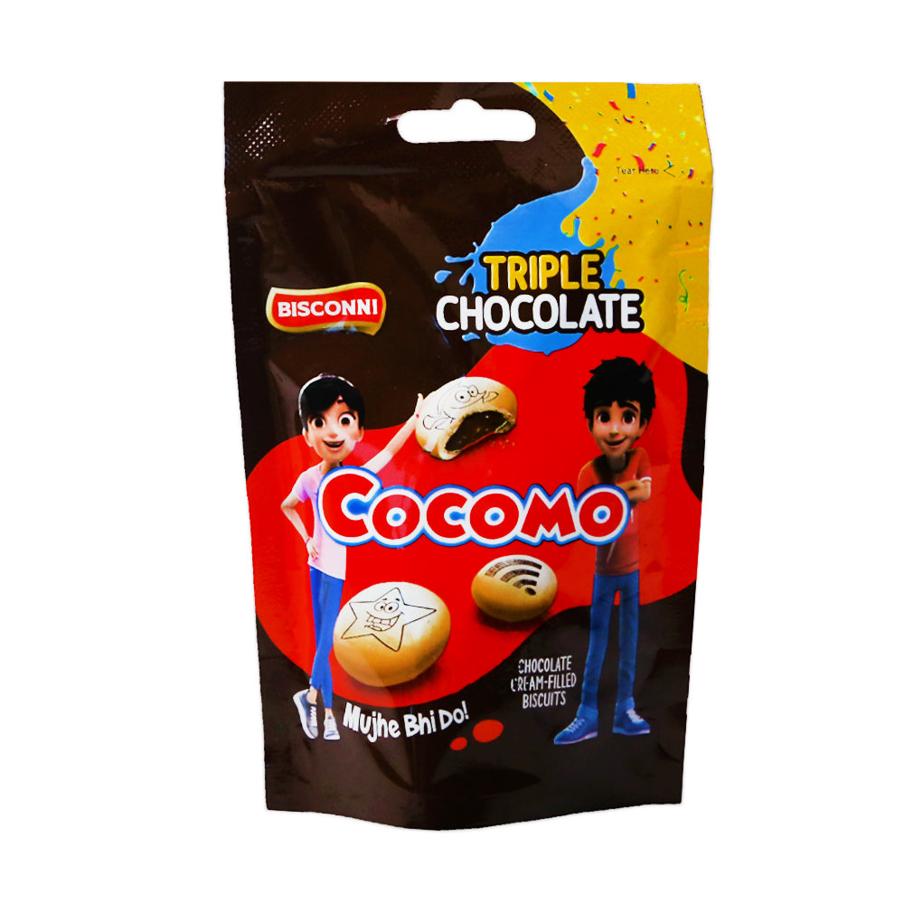 BISCONNI COCOMO TRIPLE CHOCOLATE MINI POUCH 39.6 GM Default Title - MamasJan GroceryFoods