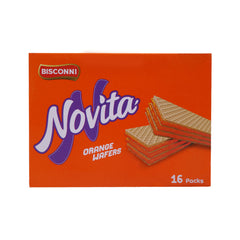 BISCONNI NOVITA WAFERS ORANGE HALF ROLL 24 GM BOX 16PC Default Title - MamasJan Grocery Food