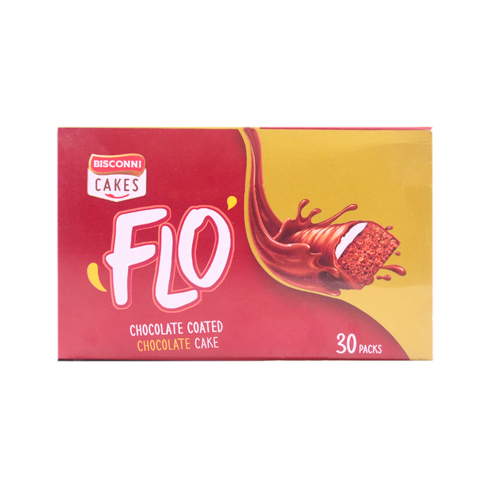 BISCONNI FLO CHOCOLATE COATED CAKE CHOCOLATE 8.3GM BOX 30PC Default Title - MamasJan Grocery