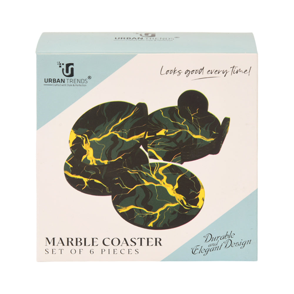 COASTER SET 6PC ACRYLIC MARBLE COLOR Default Title - MamasJan Crockery