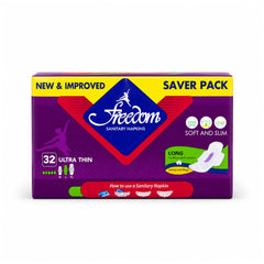 FREEDOM SANITARY PADS ULTRA THIN LONG 32 SAVER PACK Default Title - MamasJan Grocery Nonfood
