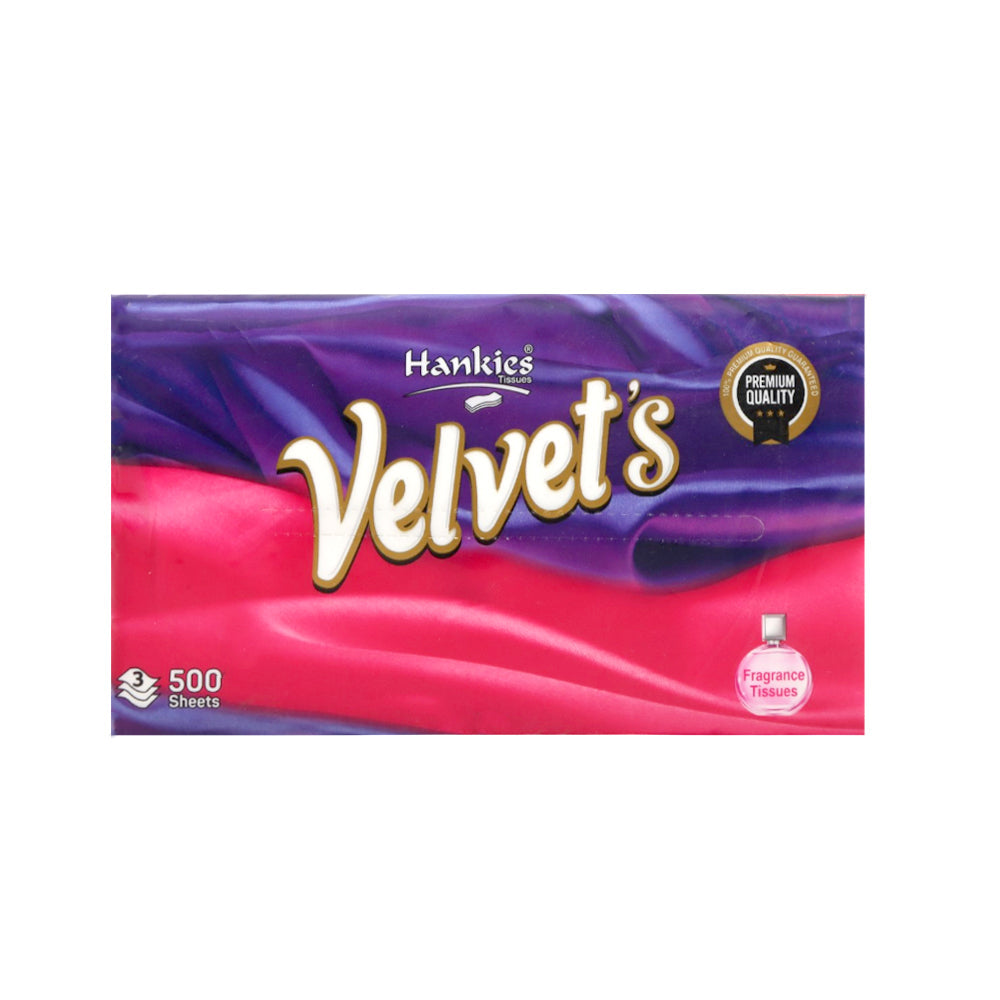 HANKIES TISSUE VALVET SOFT PACK FRAGRANCE 3 PLY 500 SHEETS Default Title - MamasJan Grocery Nonfood