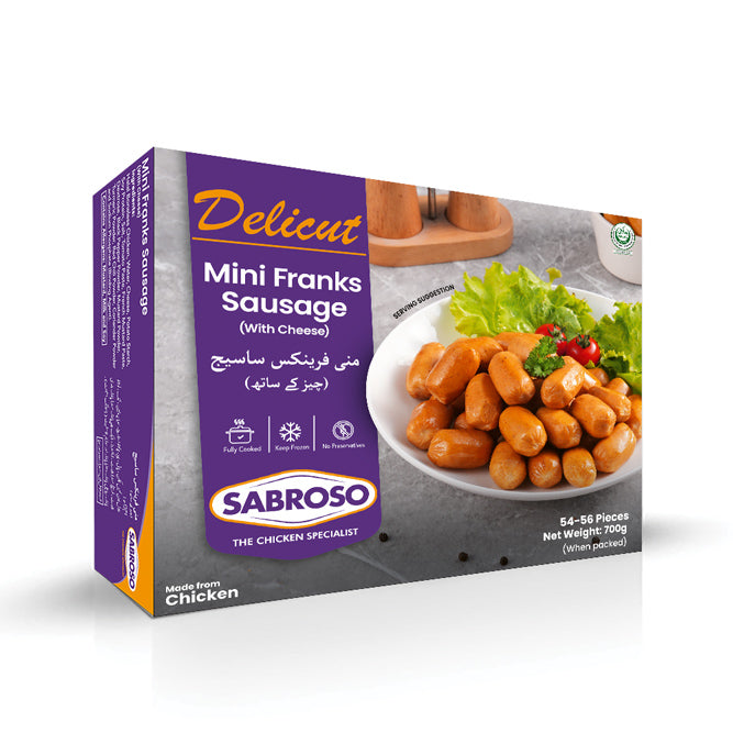 SABROSO MINI FRANKS SAUSAGE WITH CHEESE 700 GM Default Title - MamasJan Grocery Food