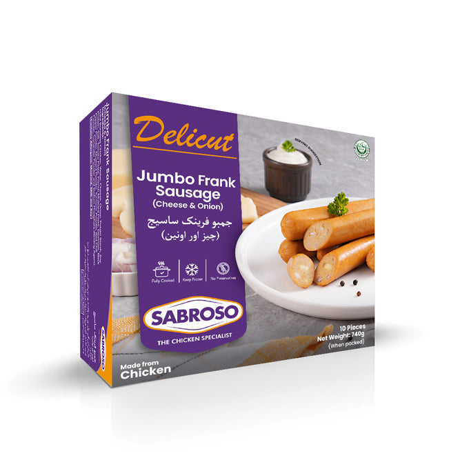 SABROSO JUMBO FRANK SAUSAGE (CHEESE & ONION 740 GM Default Title - MamasJan Grocery Food