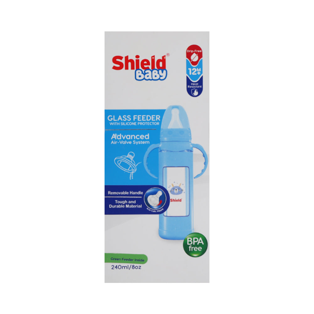 SHIELD GLASS FEEDING BOTTLE 240 ML Default Title - MamasJan Grocery Nonfood