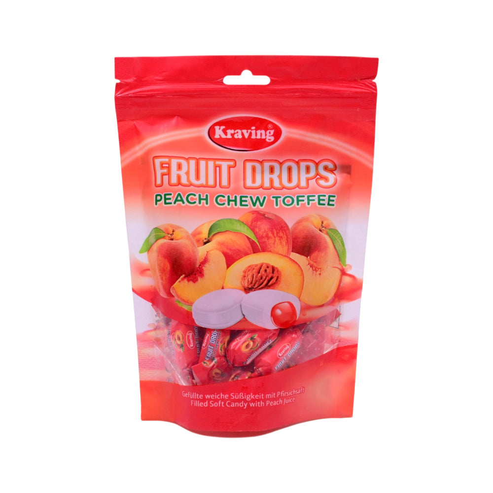 KRAVING FRUIT DROP PEACH CHEW TOFFEE 100GM Default Title - MamasJan Grocery Food