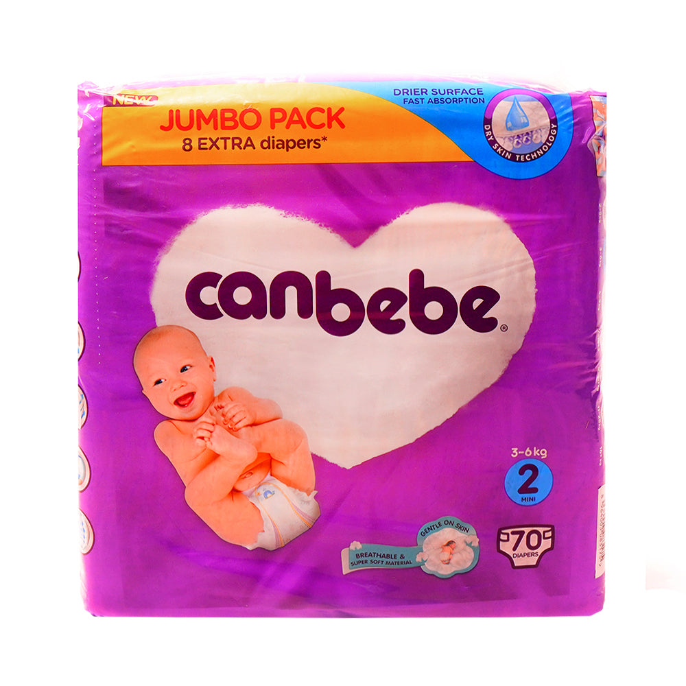 CANBEBE DIAPER NEW JUMBO MINI 2 70PCS 3-6 KG Default Title - MamasJan Grocery Nonfood