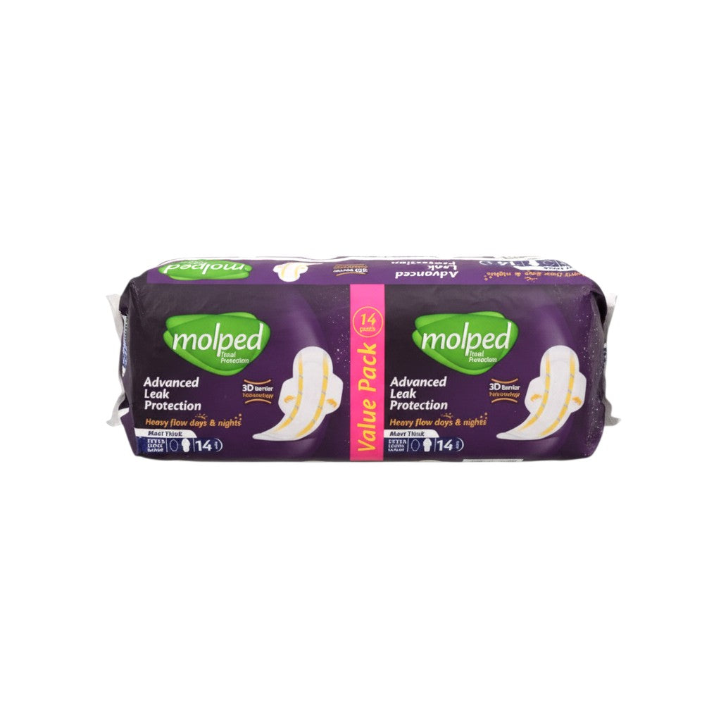 MOLPED ADVANCED LEAK PROTECTION MAXI THICK EXTRA LONG 14 PCS Default Title - MamasJan GroceryFoods