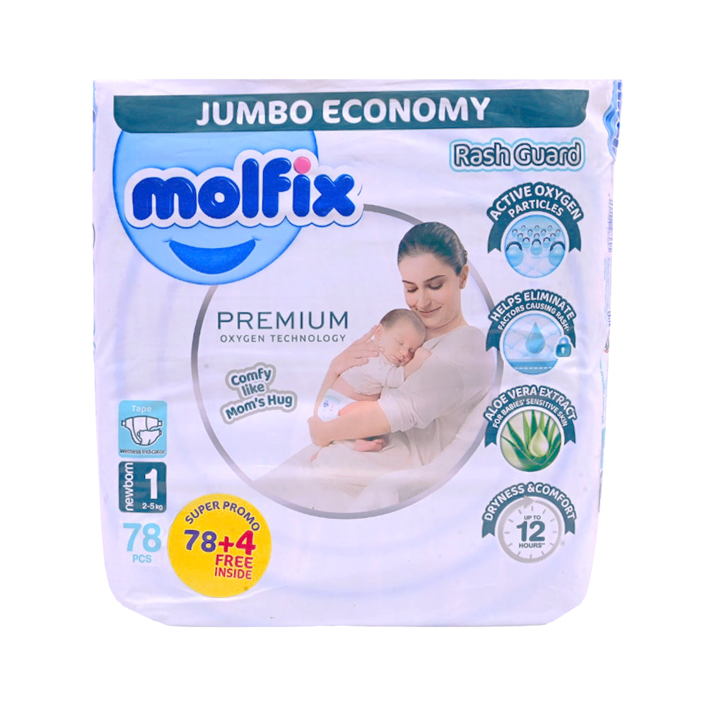 MOLFIX PREMIUM JUMBO NEWBORN 78 PCS 2-5 KG Default Title - MamasJan Baby Maternity Care