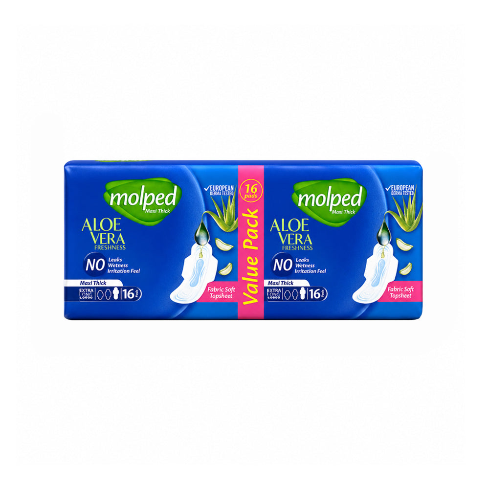 MOLPED ALOE VERA MAXI THICK EXTRA LONG 16 PCS Default Title - MamasJan Grocery Nonfood