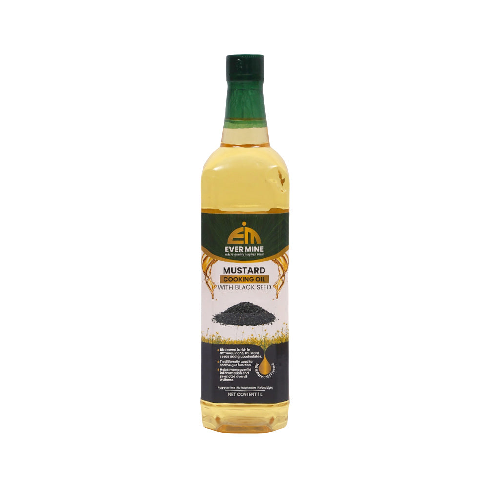 EVERMINE BLACK SEED MUSTARD COOKING OIL 1 LTR Default Title - MamasJan Grocery