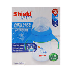 SHIELD BABY FEEDER WIDE NECK ANTI COLIC 260 ML Default Title - MamasJan Grocery Nonfood