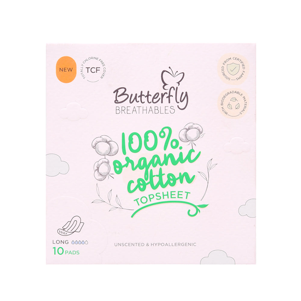 BUTTERFLY BREATHABLES ORGANIC COTTON LONG 10 PCS Default Title - MamasJan Grocery Nonfood