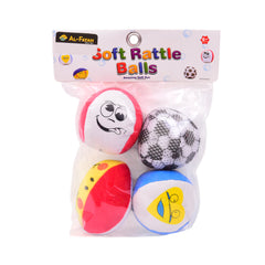 SB600 SOFT RATTLE BALLS 4PC Default Title - MamasJan Toys