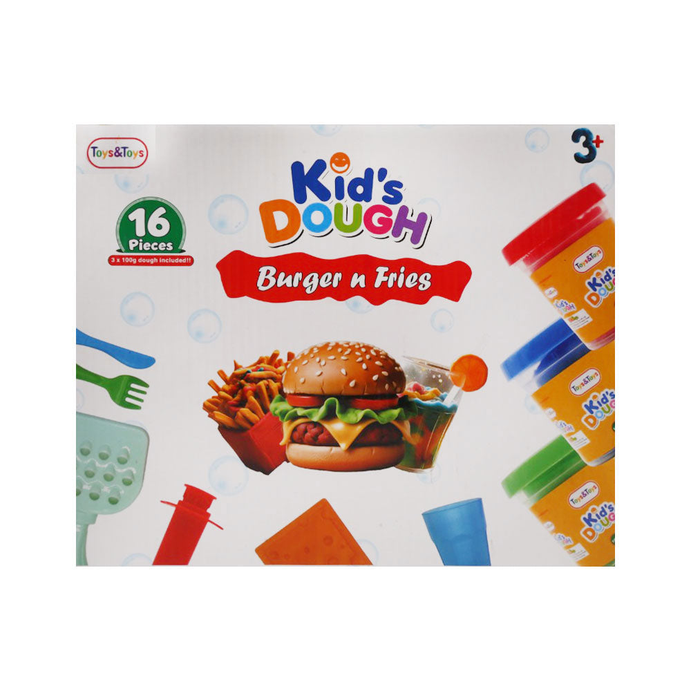 TKD-02 KIDS PLAYDOUGH BURGER N FRIES 16PC A.I Default Title - MamasJan Toys