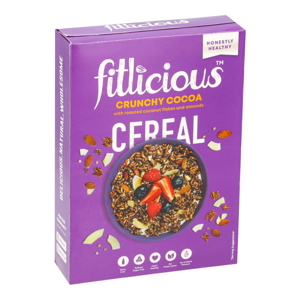 FITLICIOUS CRUNCHY COCOA CEREAL 200 GM Default Title - MamasJan Grocery Food