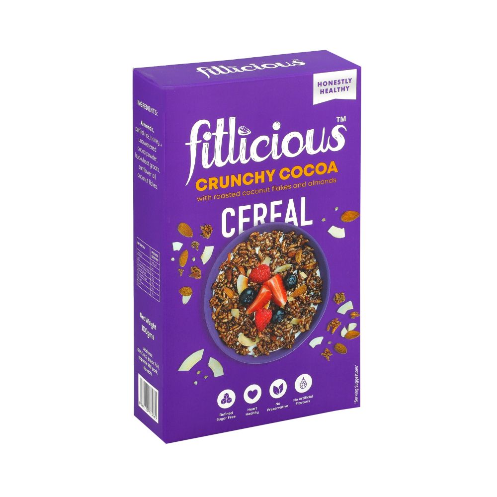 FITLICIOUS CRUNCHY COCOA CEREAL 70 GM Default Title - MamasJan Grocery Food