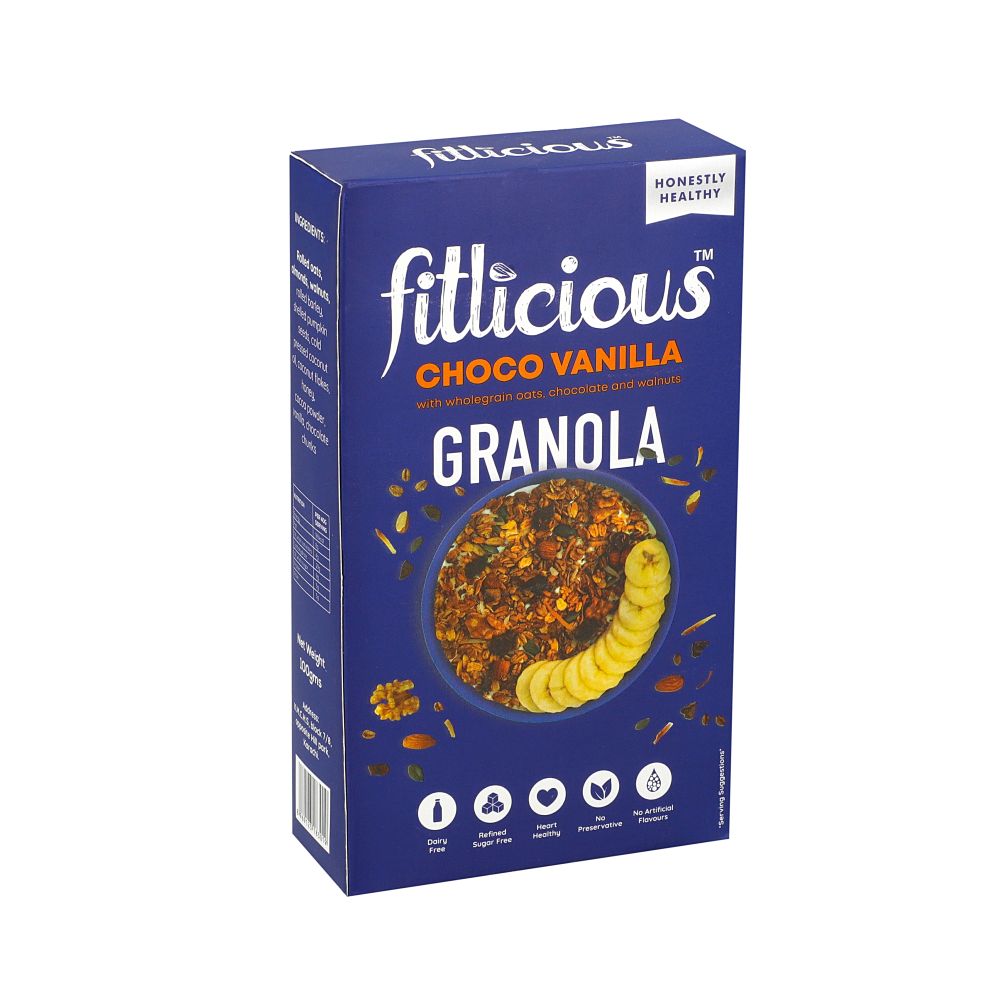 FITLICIOUS CHOCO VANILLA GRANOLA 90 GM Default Title - MamasJan Grocery Food
