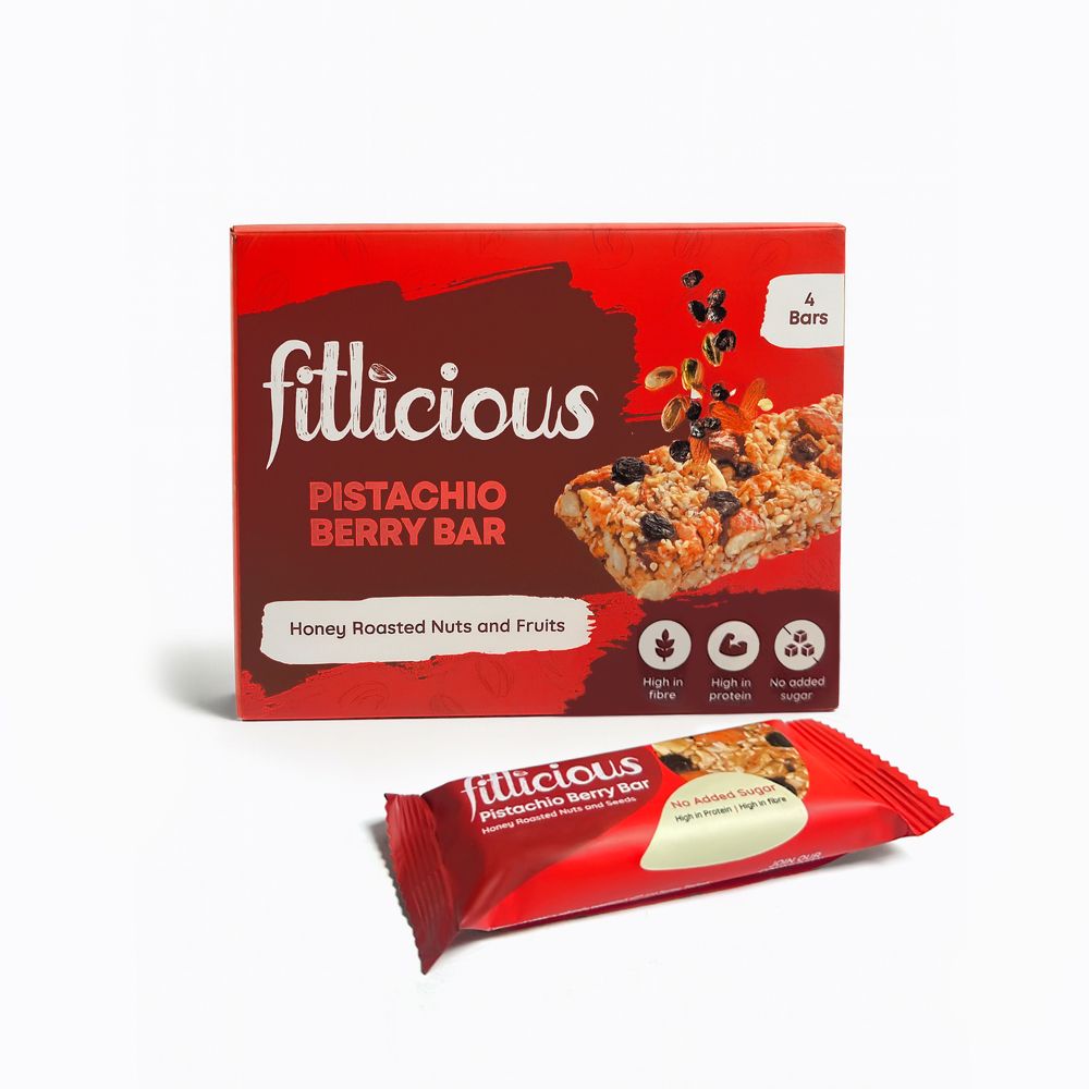 FITLICIOUS PISTACHIO BERRY NUT BAR 4 PCS PACK Default Title - MamasJan Grocery Food