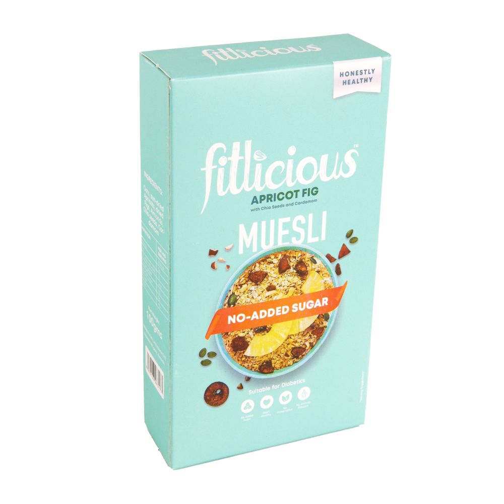 FITLICIOUS APRICOT FIG MUESLI 90 GM Default Title - MamasJan Grocery Food