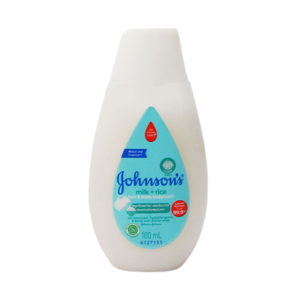 JOHNSONS BABY BATH HAIR & BODY MILK & RICE 100 ML Default Title - MamasJan Grocery Nonfood