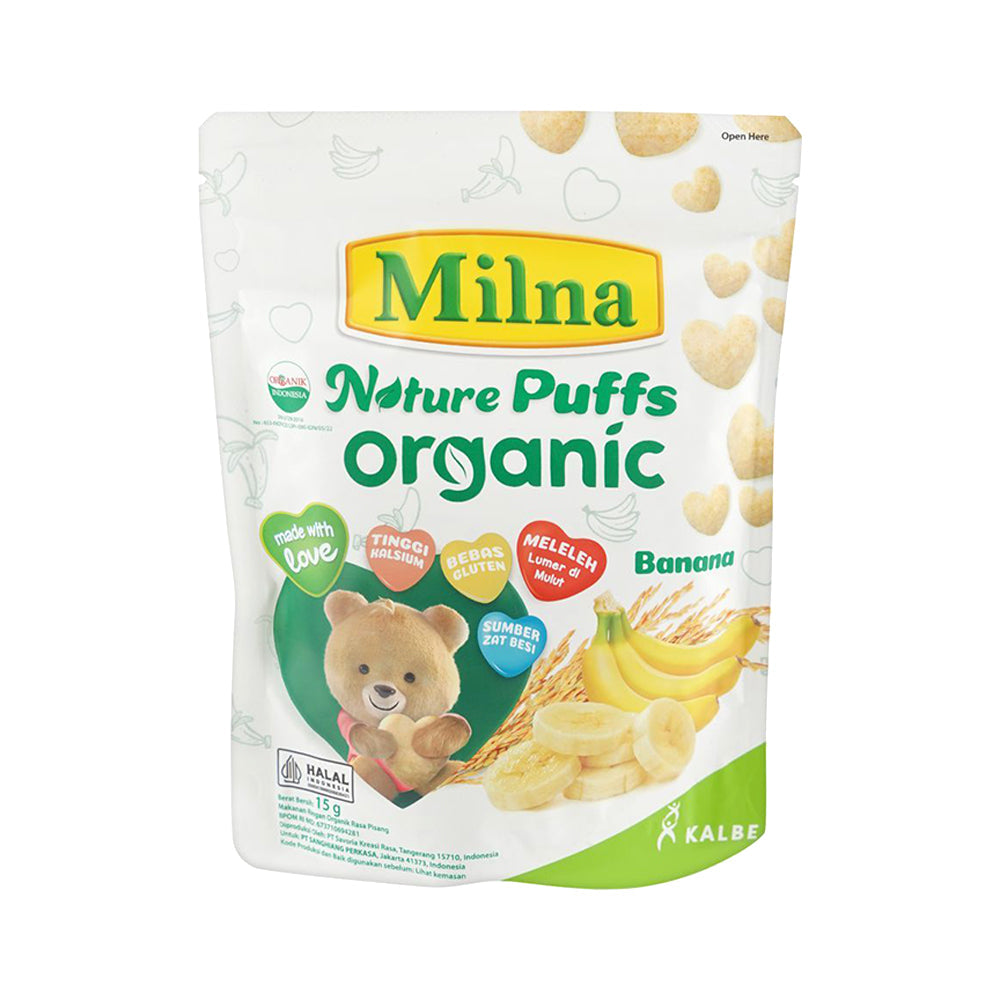 MILNA NATURE PUFFS ORGANIC BANANA 15 GM Default Title - MamasJan Baby Maternity Care