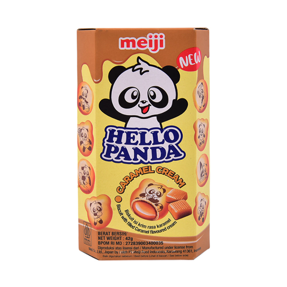 MEIJI HELLO PANDA BISCUIT CARAMEL CREAM 42 GM Default Title - MamasJan Grocery