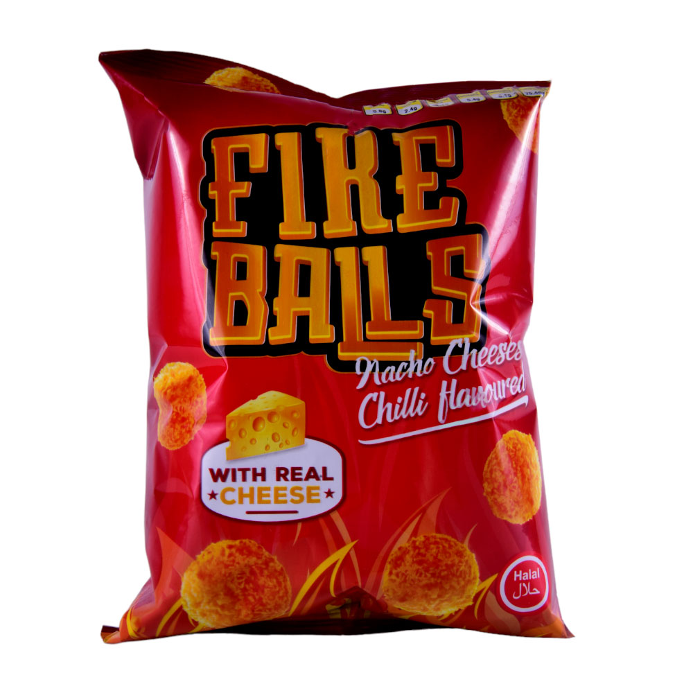FIRE BALLS NACHO CHEESE & CHILLI 65GM Default Title - MamasJan Grocery