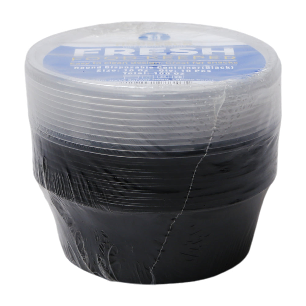 HOUSE & CO DISP ROUND CONTAINER BLACK 10OZ 10PCS Default Title - MamasJan Grocery Nonfood