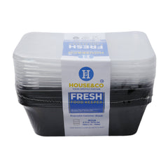 HOUSE & CO DISP RECT. CONTAINER BLACK 750M 10PCS Default Title - MamasJan Grocery Nonfood