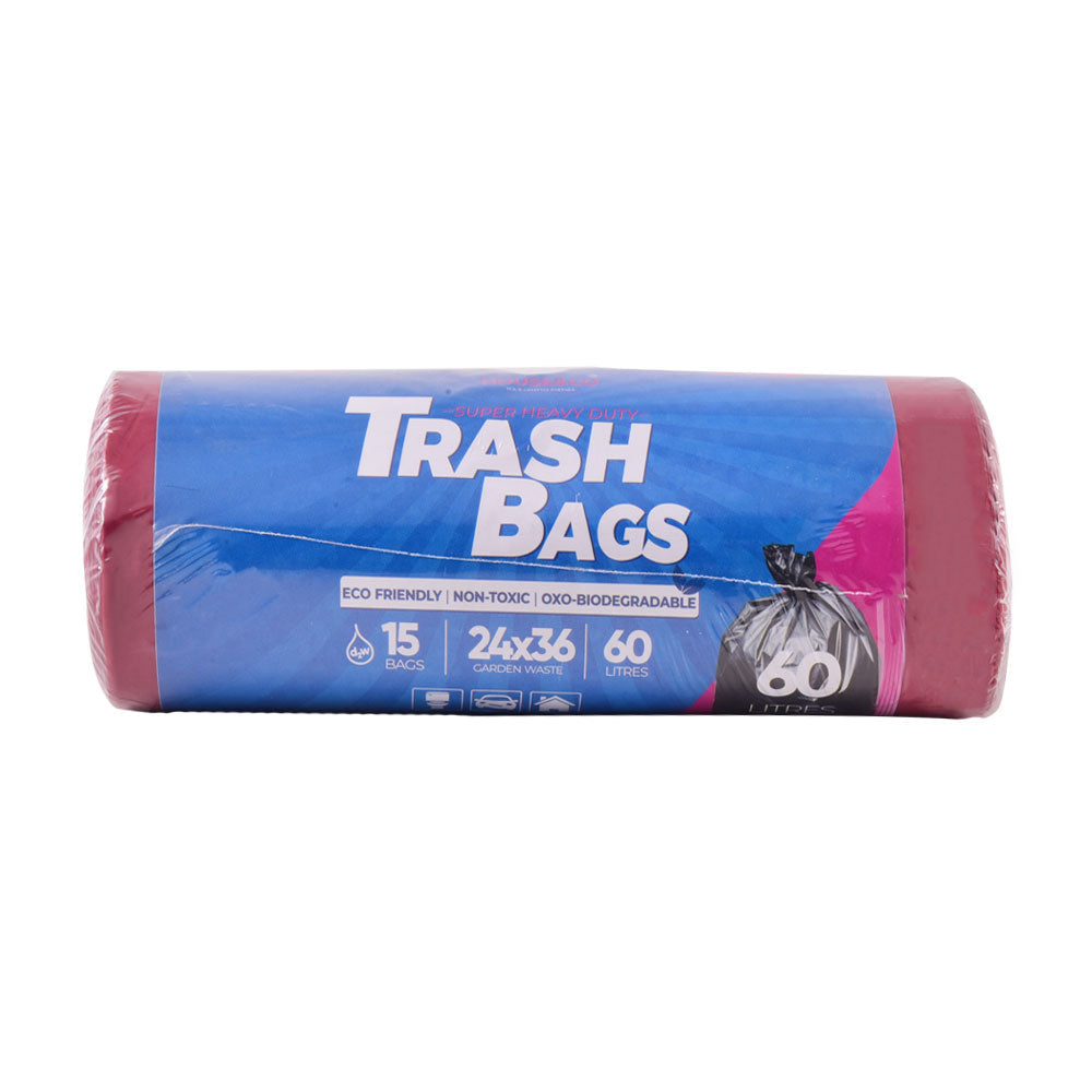 HOUSE&CO TRASH BAG (RED) LARGE 24X36 15PCS Default Title - MamasJan Grocery Nonfood