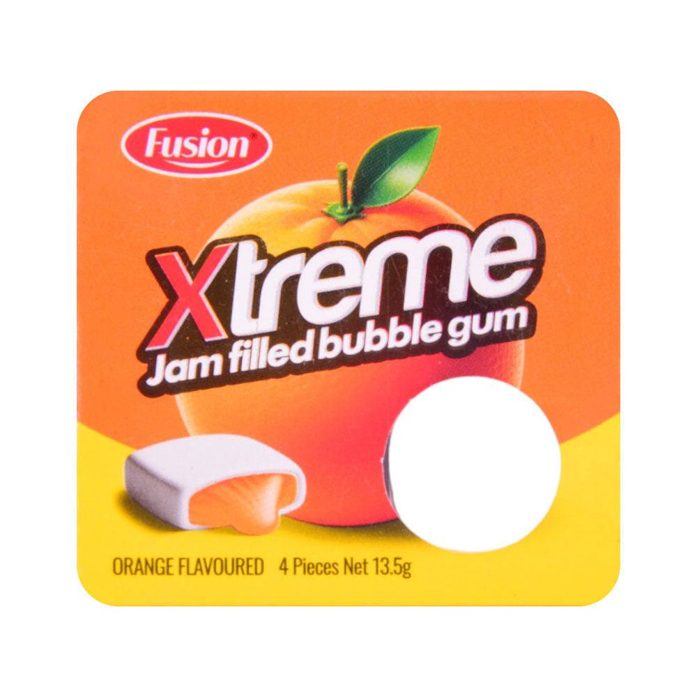 FUSION XTREME JAM FILLED BUBBLE GUM ORANGE FLAVOUR 13.5G Default Title - MamasJan Grocery