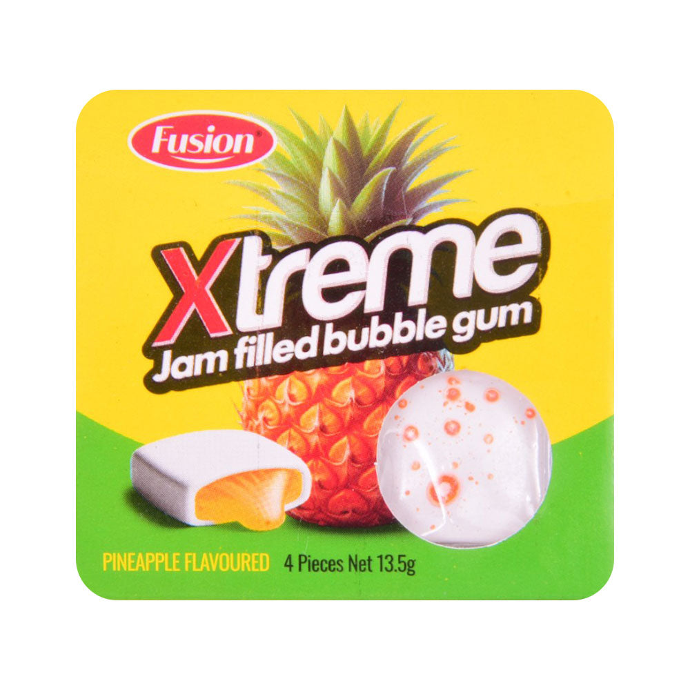 FUSION XTREME JAM FILLED BUBBLE GUM PINEAPPLE FLAVOUR 13.5G Default Title - MamasJan Grocery