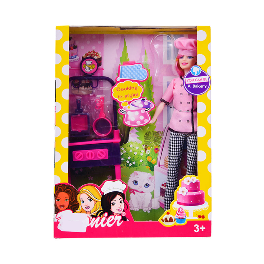 JJ8687-1 BAARIER CHEF DOLL Default Title - MamasJan Toys