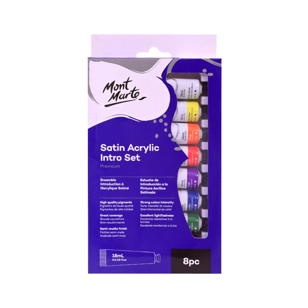PMSA8181 MM SATIN ACRYLIC TUBE 8PCS SET 18ML Default Title - MamasJan Toys