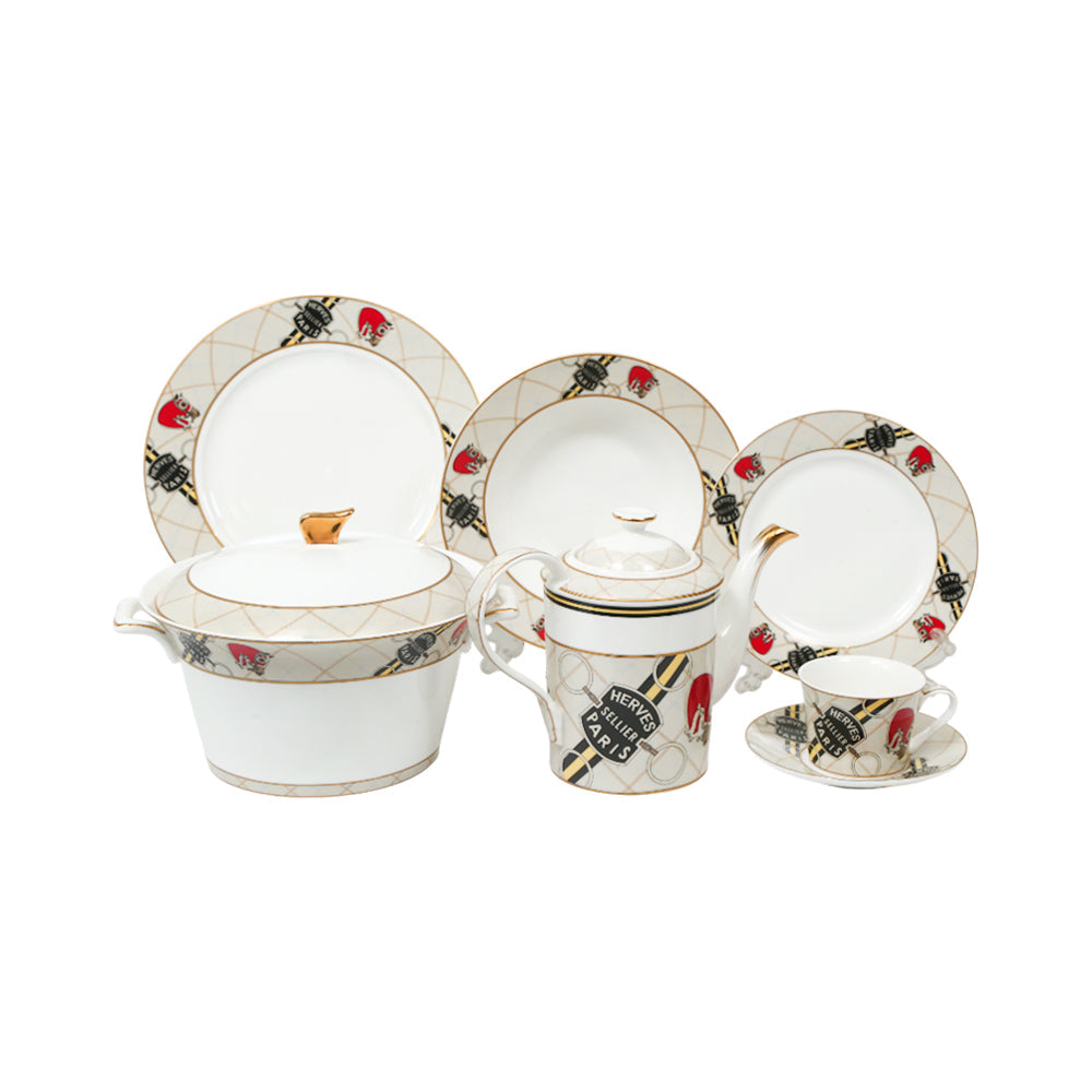 DINNER SET 85PC ROYAL BISTRO 85-679W BASIC Default Title - MamasJan Crockery