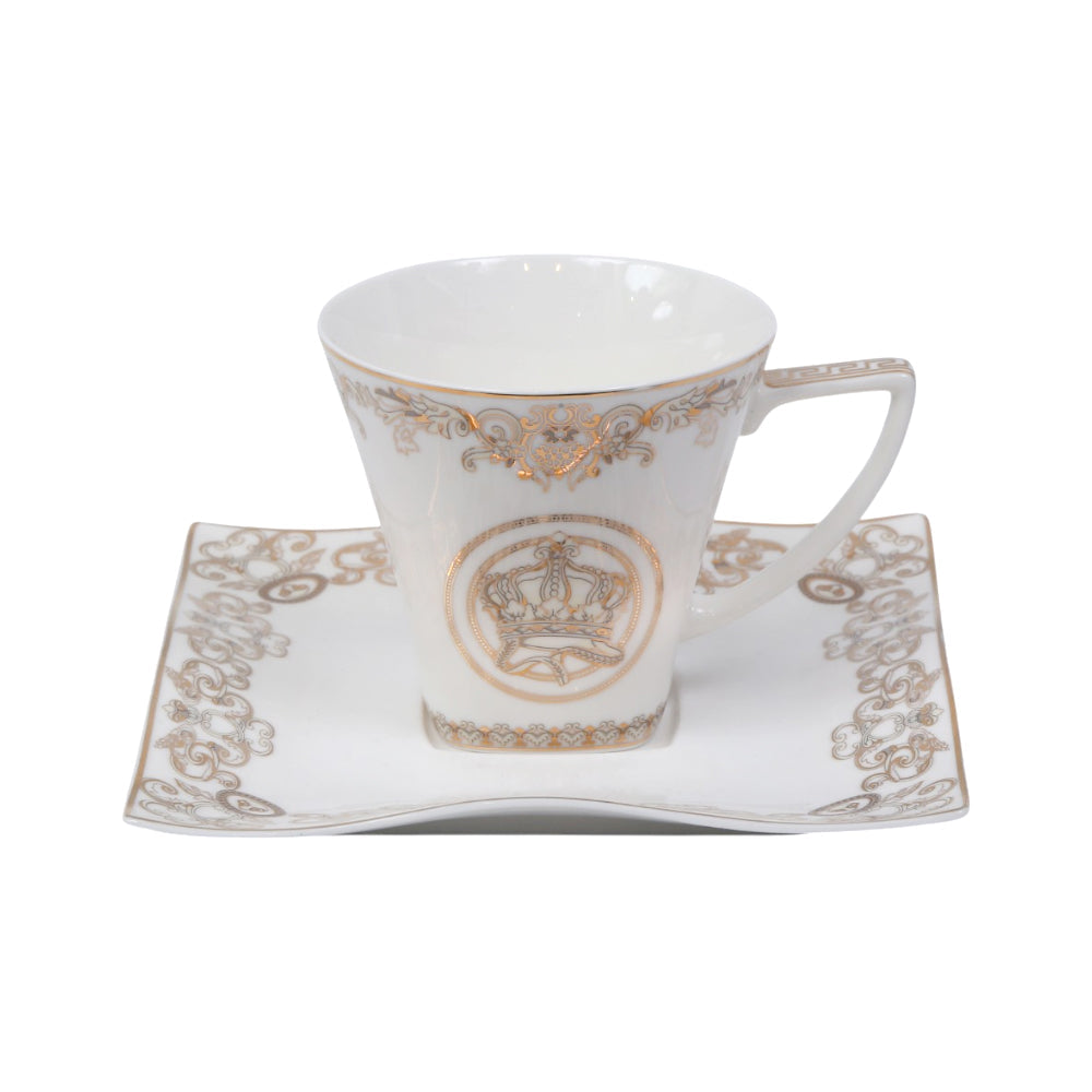 CUP & SAUCER SET ROYAL BISTRO 12PC SQUARE 12-FX-636 BASIC Default Title - MamasJan Crockery