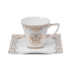 CUP & SAUCER SET ROYAL BISTRO 12PC SQUARE 12-FX-636 BASIC Default Title - MamasJan Crockery