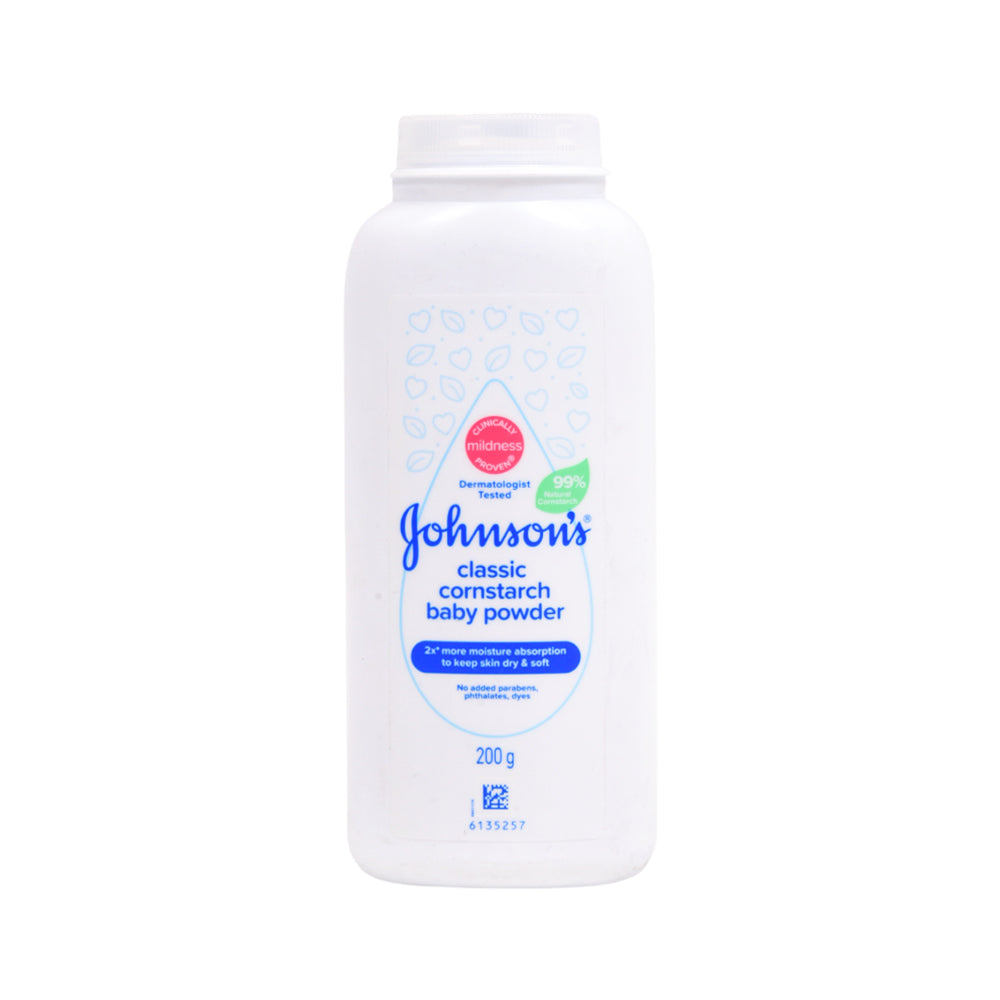 JOHNSONS BABY POWDER CLASSIC CORNSTARCH 200 GM Default Title - MamasJan Grocery Nonfood