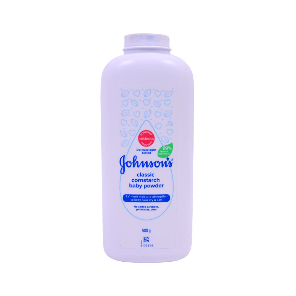 JOHNSONS BABY POWDER CLASSIC CORNSTARCH 500G Default Title - MamasJan Baby Maternity Care