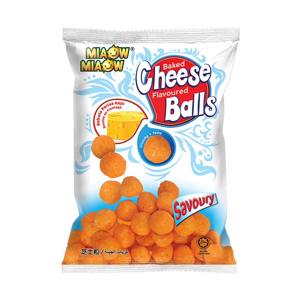 MIAOW MIAOW CHIPS BAKED CHEESE BALL SAVOURY 60 GM Default Title - MamasJan GroceryFoods