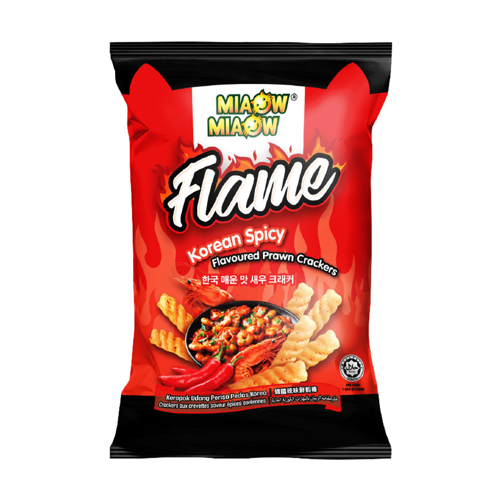 MIAOW MIAOW CHIPS FLAME KOREAN SPICY PRAWN CRACKER 50 GM Default Title - MamasJan GroceryFoods