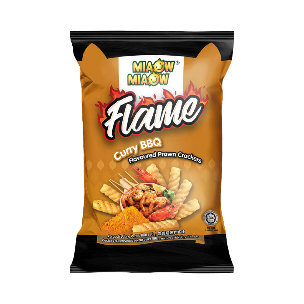 MIAOW MIAOW CHIPS FLAME CURRY BBQ PRAWN CRACKER 50 GM Default Title - MamasJan GroceryFoods
