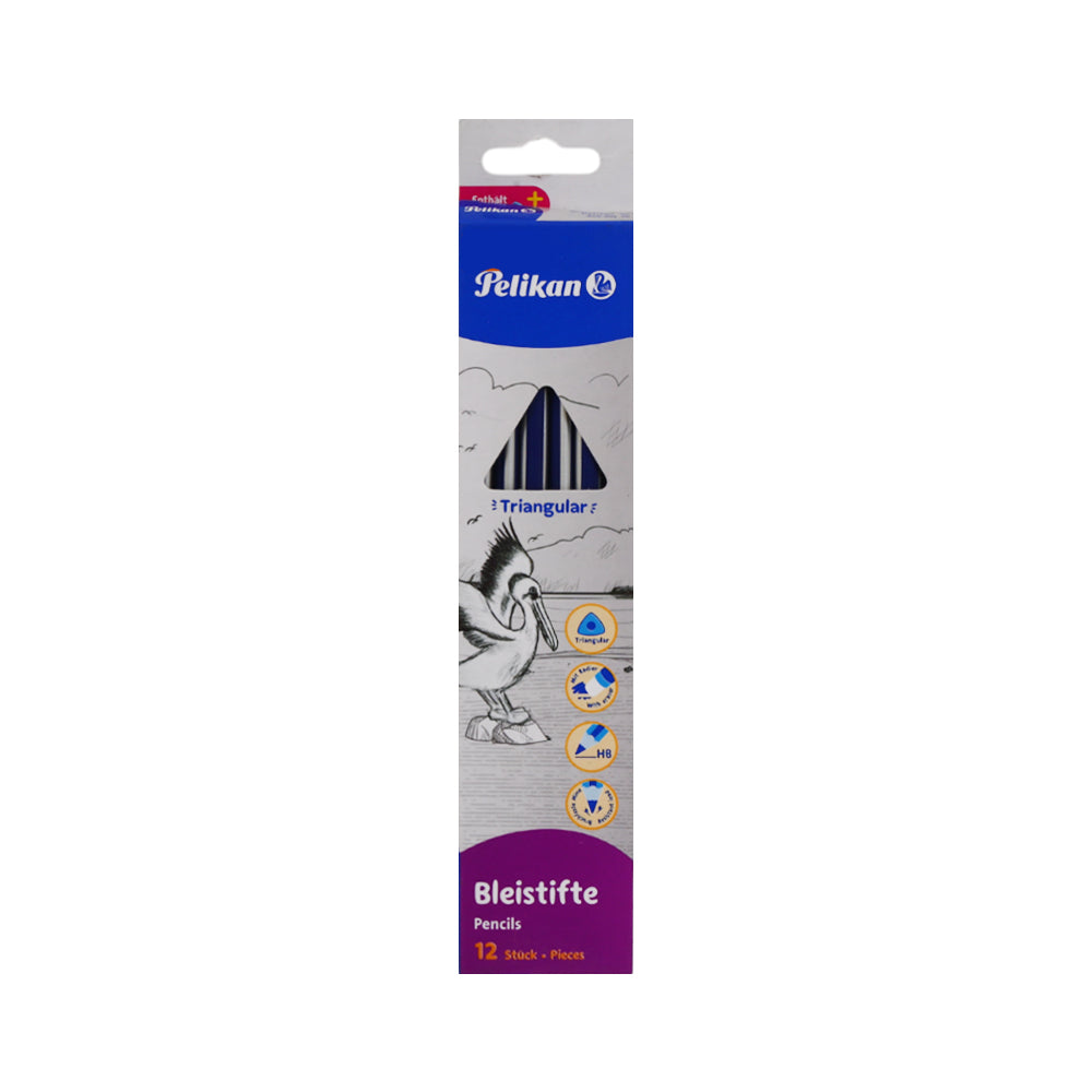 408013 PELIKAN TRIANGULAR HB PENCIL W ERASER Default Title - MamasJan Toys