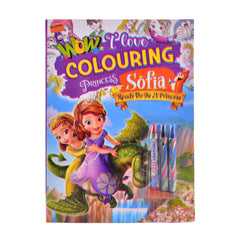 914 PRICESS SOFIA COLORING BOOK WITH 3PC CRYON COLOR A.M Default Title - MamasJan Toys
