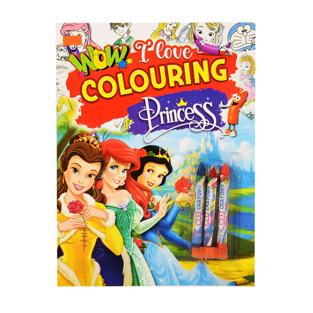 892 PRINCESS COLORING BOOK WITH 3PC CRYON COLOR A.M Default Title - MamasJan Toys