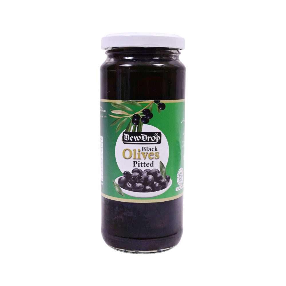 DEW DROP OLIVES BLACK PITTED 330 GM Default Title - MamasJan Grocery Food