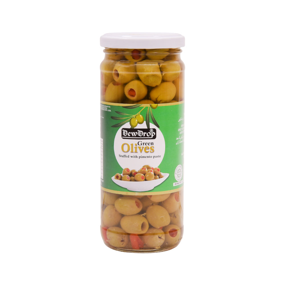 DEW DROP OLIVES GREEN STUFFED 440 GM Default Title - MamasJan GroceryFoods