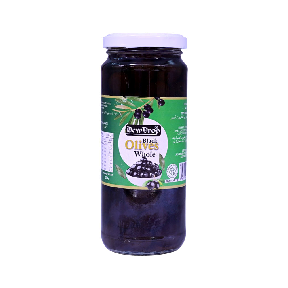DEW DROP OLIVES BLACK WHOLE 320 GM Default Title - MamasJan GroceryFoods