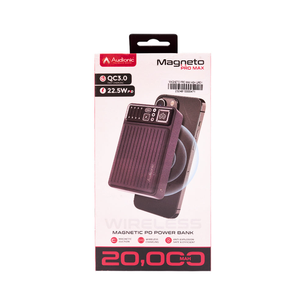 AUDIONIC POWERBANK MAGNETO PRO MAX ASH GRAY 20000 MAH Default Title - MamasJan Gift counter